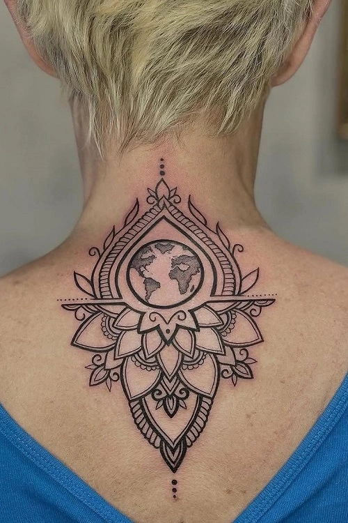 Back Neck Tattoo Women