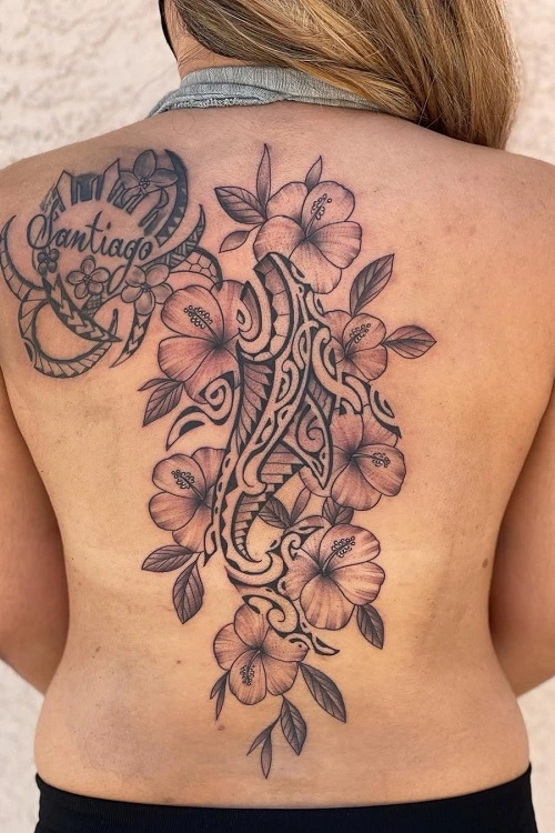 Back Tattoos for Women Flowers