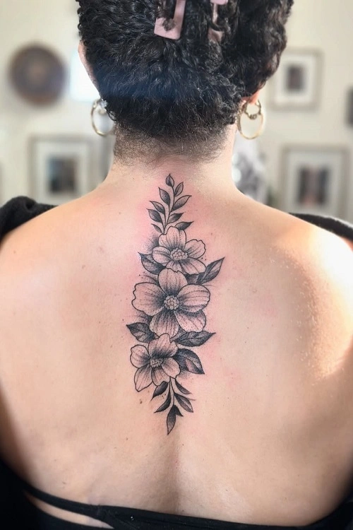 Back Tattoos for Women Flowers