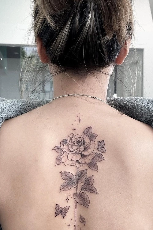 Back Tattoos for Women Roses