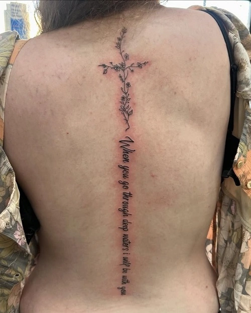 Cross Spine Tattoos for Women