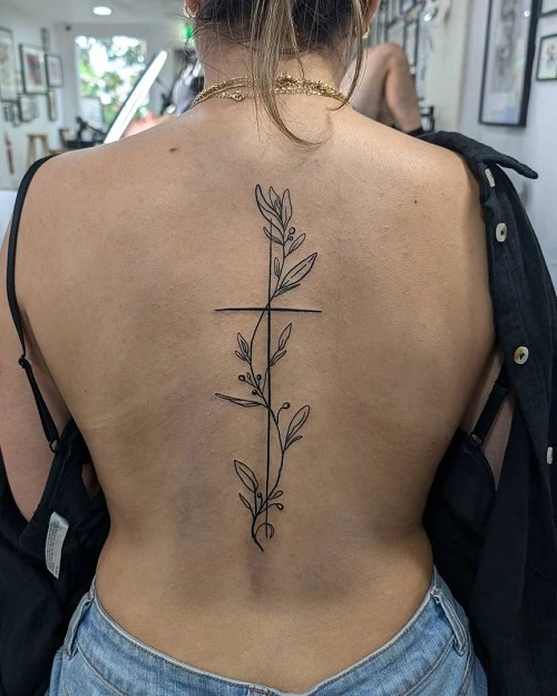 Cross Spine Tattoos for Women