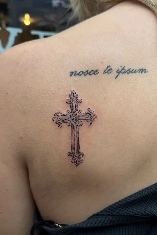 Cross Tattoos for Women on Back