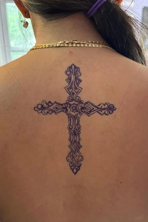 Cross Tattoos for Women on Back