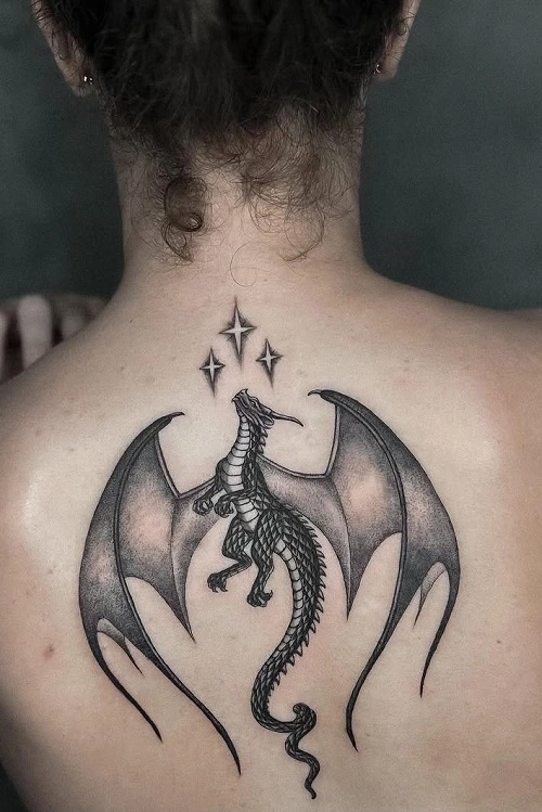 Dragon Tattoo Woman Back