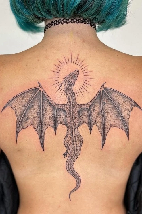 Dragon Tattoo Woman Back