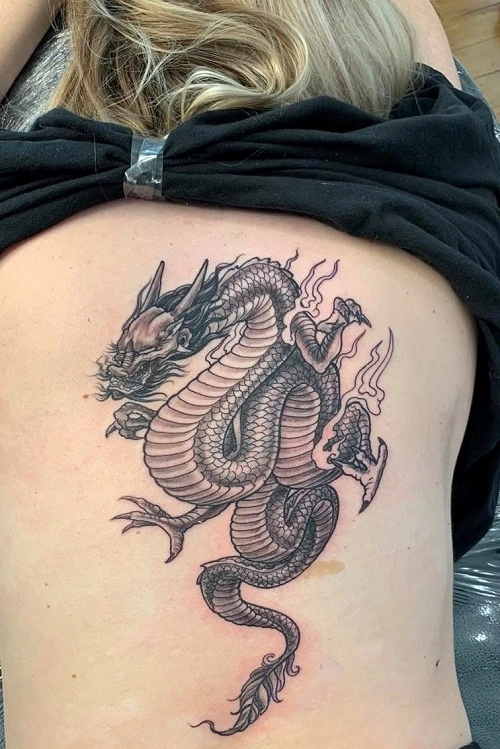 Dragon Tattoo Woman Back