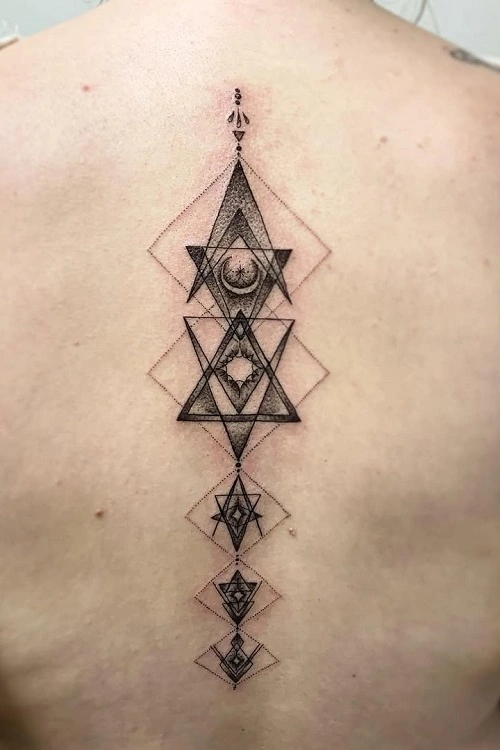 Geometric Tattoo Back Woman