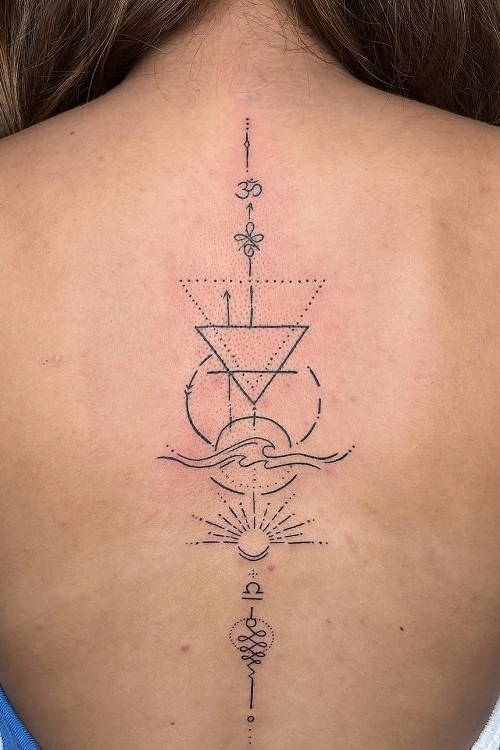 Geometric Tattoo Back Woman