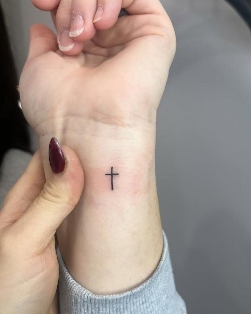 Simple Cross Tattoos for Women