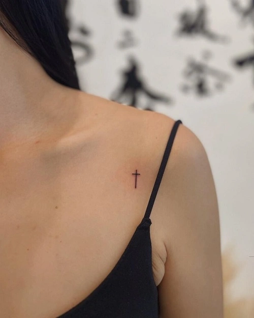 Simple Cross Tattoos for Women