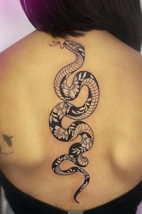 Snake Back Tattoo Women