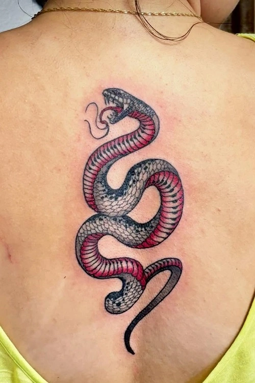 Snake Back Tattoo Women