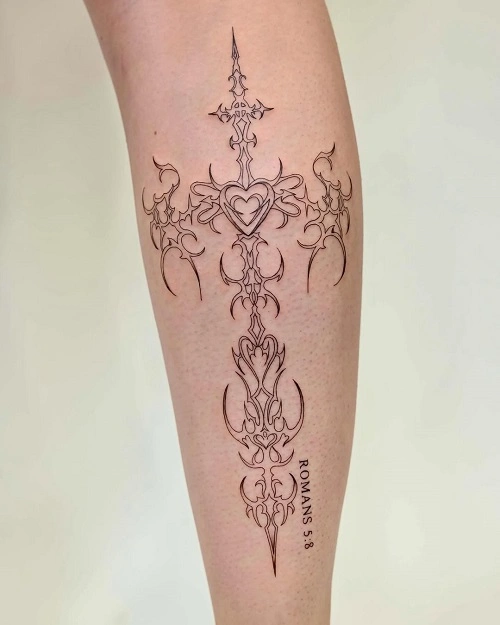 Tribal Cross Tattoo for Women