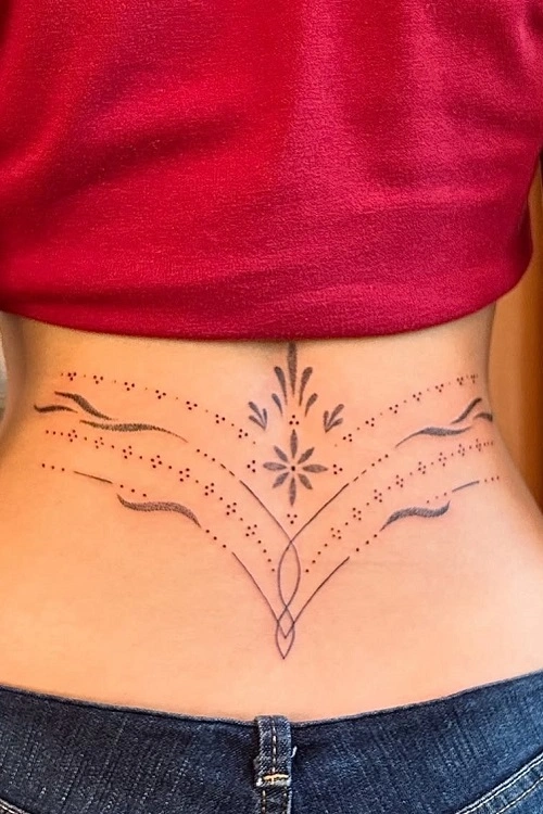 Women’s Henna Lower Back Tattoo