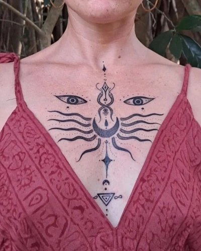 Spiritual Chest Tattoos for Women