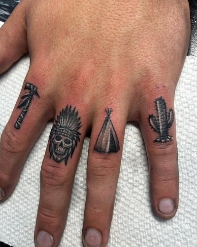 Cactus Finger Tattoos for Women