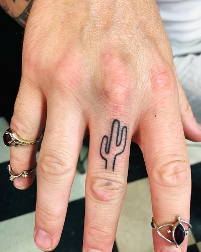 Cactus Finger Tattoos for Women