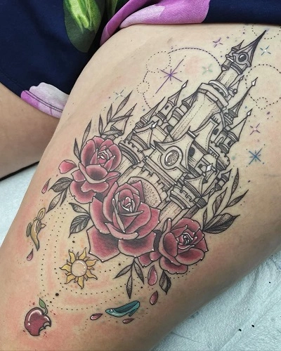 Disney Tattoo Front Thigh for Women