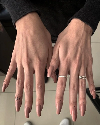 Finger Dot Tattoos for Women