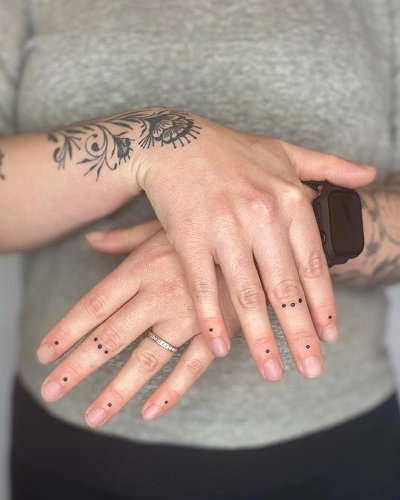 Finger Dot Tattoos for Women
