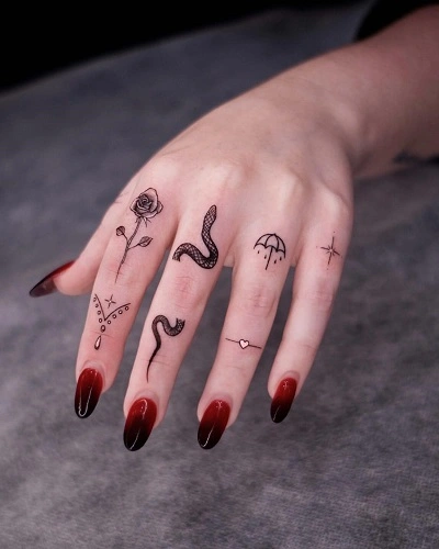 Finger Tattoos for Women Snake