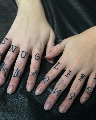 Finger Tattoos for Women Words