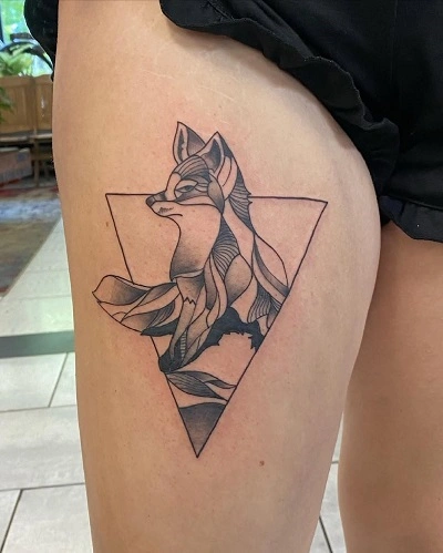 Front of Thigh Animal Tattoos for Women