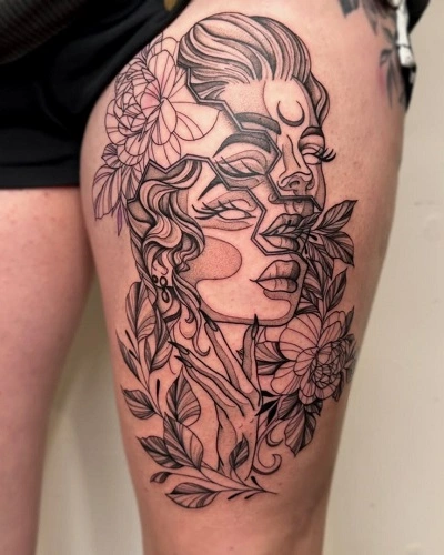 Full Thigh Tattoos for Women