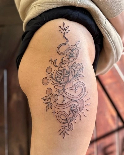 Side Thigh Tattoos for Women