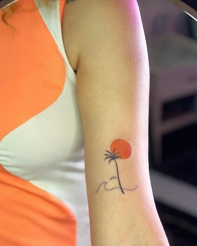 Simple Beach Tattoos for Women