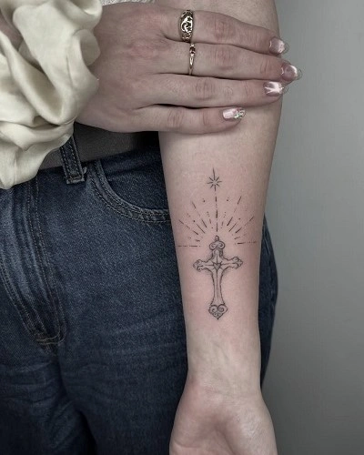 Simple Cross Tattoos for Women