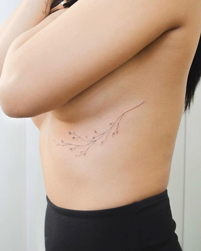 Simple Rib Tattoos for Women