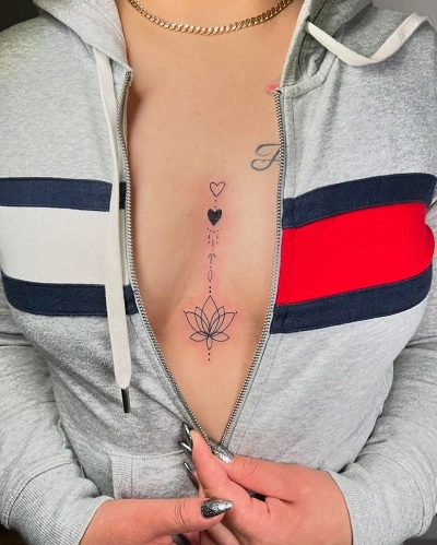 Simple Sternum Tattoos for Women