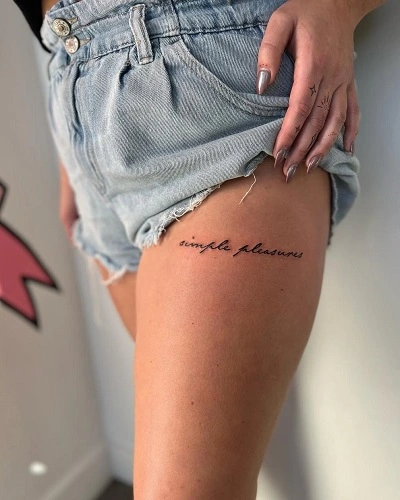 Simple Thigh Tattoos for Women