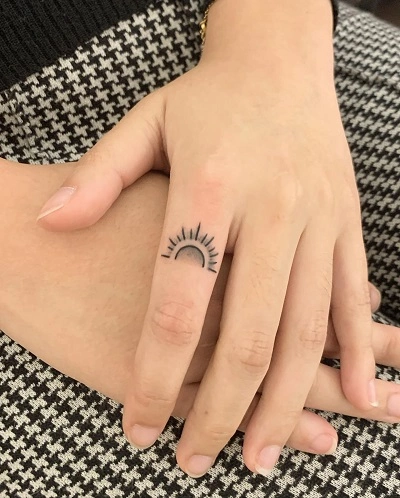 Sun Finger Tattoos for Women