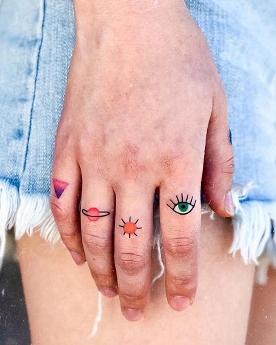 Sun Finger Tattoos for Women