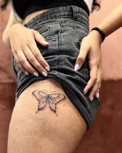 Thigh Tattoos for Women Butterfly