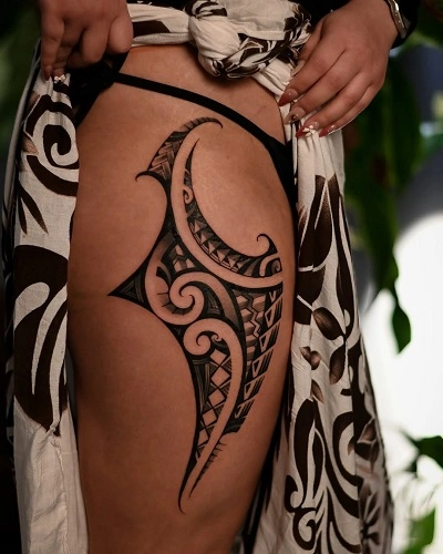 Tribal Thigh Tattoos for Women