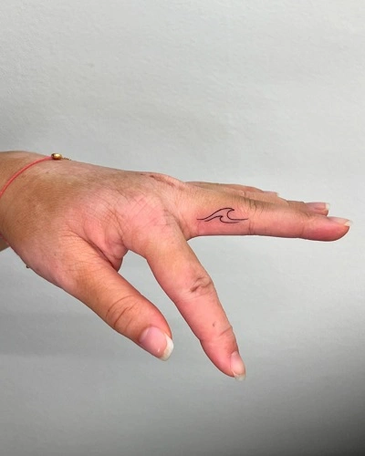 Wave Finger Tattoos for Women