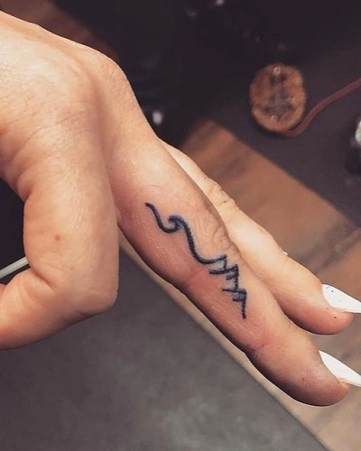 Wave Finger Tattoos for Women