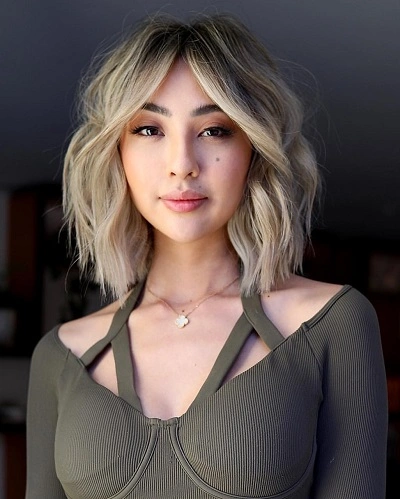 Airy Bangs with Lob