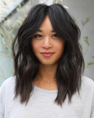 Airy Bangs with Lob