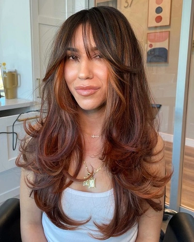 Blowout Haircut with Bangs for Women