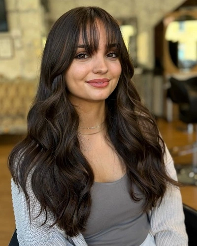 Blowout Haircut with Bangs for Women