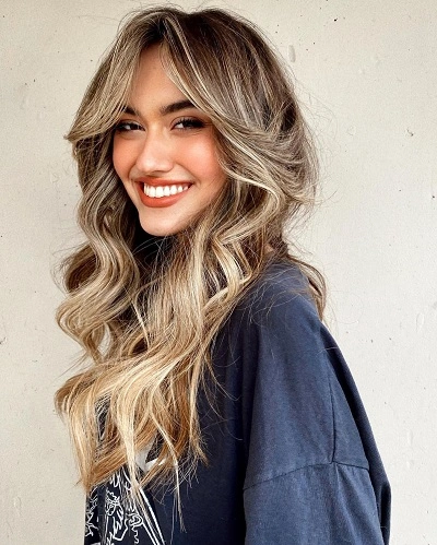 Curtain Bangs with Long Hair