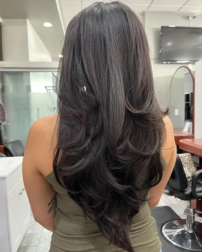 Long V Cut Hairstyles