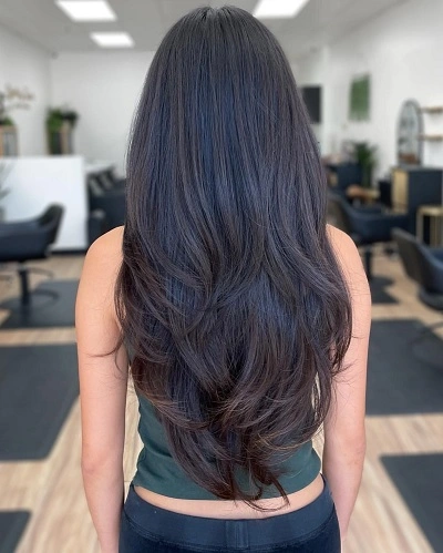 Long V Cut Hairstyles