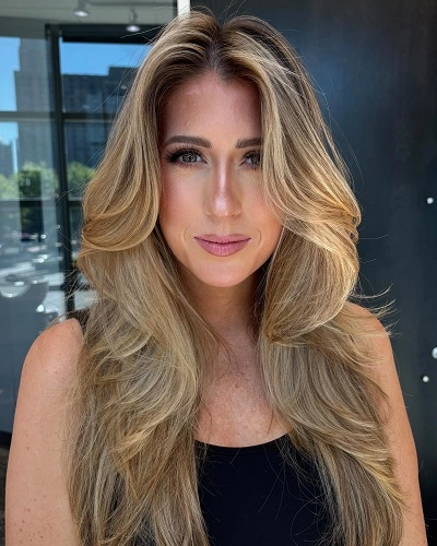 Middle Part Blowout Haircuts for Women