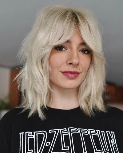 Shag Cut with Curtain Bangs
